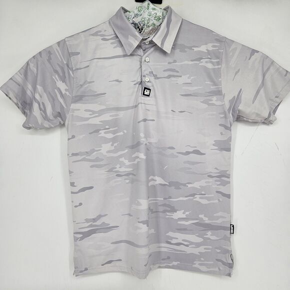 Greater Half GH Polo Shirt Mens Medium Legion Camo Performance‎ Golf AOP UPF - Picture 1 of 10